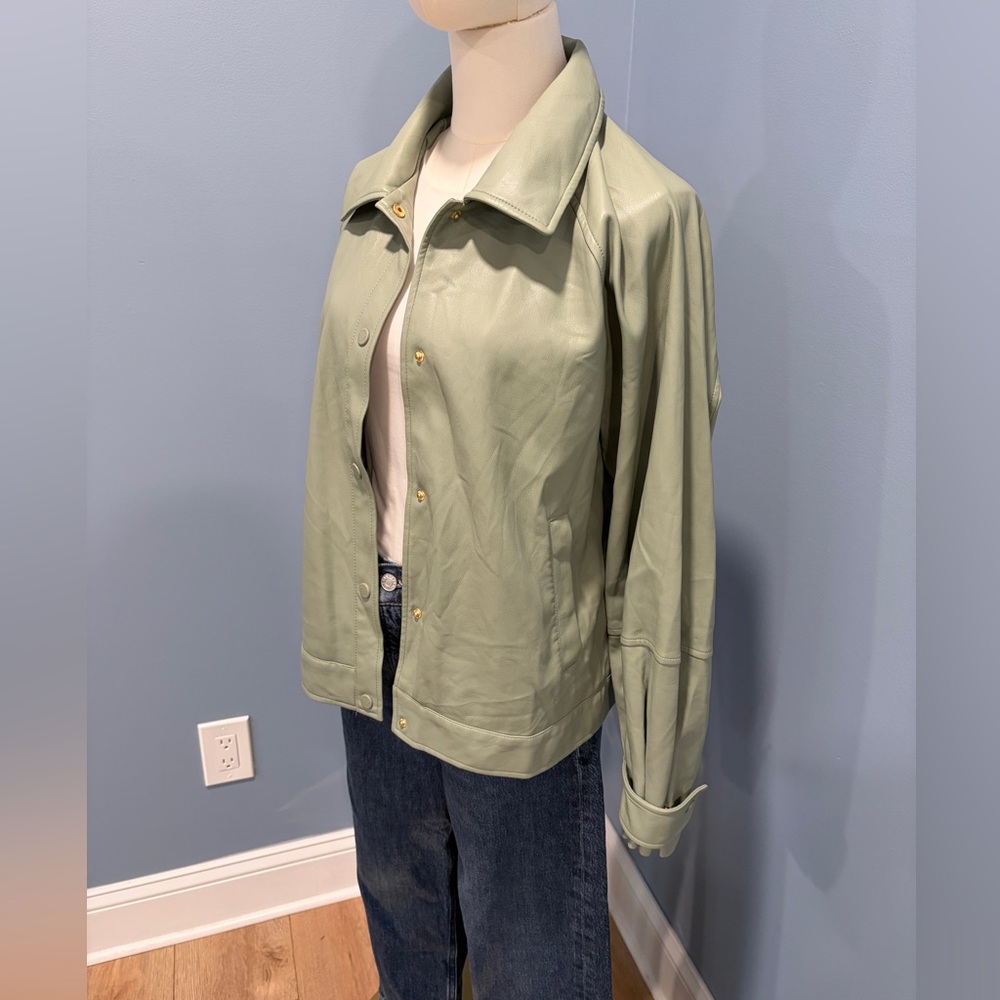Marc New York Andrew Marc Faux Leather Jacket Women’s Small Sage Green Jacket